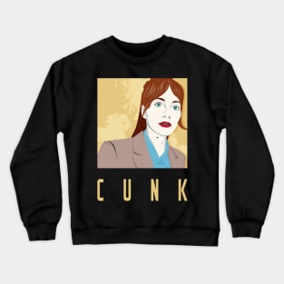 Cunk on a T-Shirt - pop art portrait of Philomena Cunk Crewneck Sweatshirt